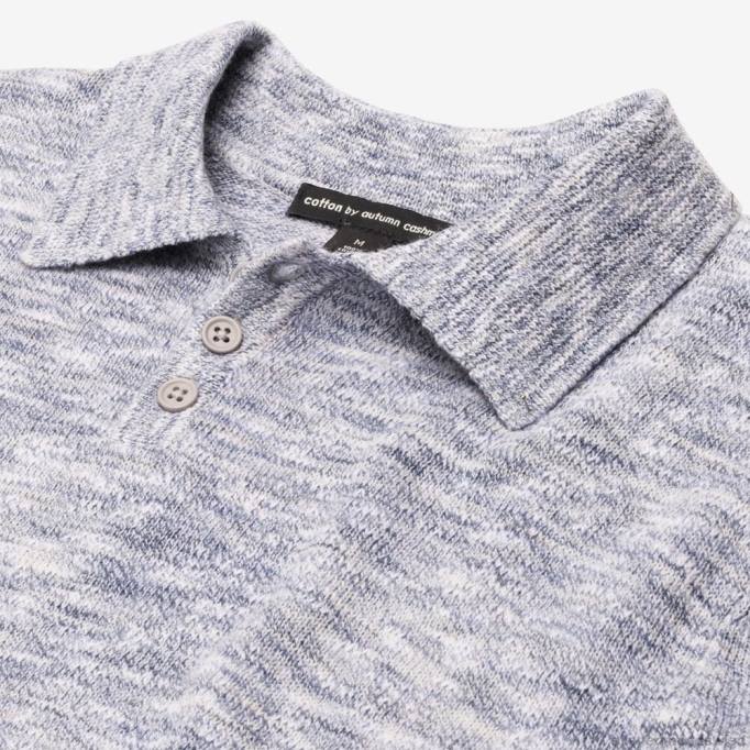 Allen Edmonds Clothing D66B154 | Allen Edmonds Herbstliches Poloshirt aus Kaschmir-Baumwollstrick Blau unisex
