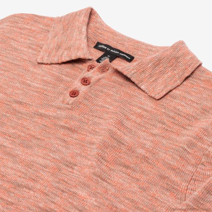 Allen Edmonds Clothing D66B497 | Allen Edmonds Herbstliches Poloshirt aus Kaschmir-Baumwollstrick orange unisex
