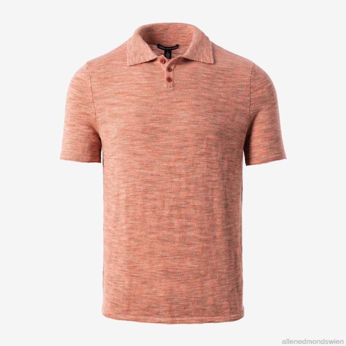 Allen Edmonds Clothing D66B497 | Allen Edmonds Herbstliches Poloshirt aus Kaschmir-Baumwollstrick orange unisex