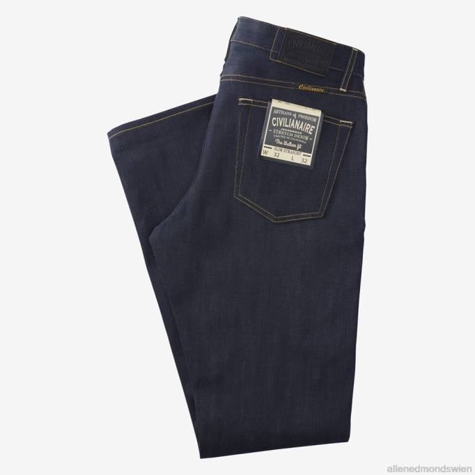 Allen Edmonds Clothing D66B160 | Allen Edmonds Civilaire Walker Slim-Jeans mit gerader Passform Rohes Selvage-Blau unisex
