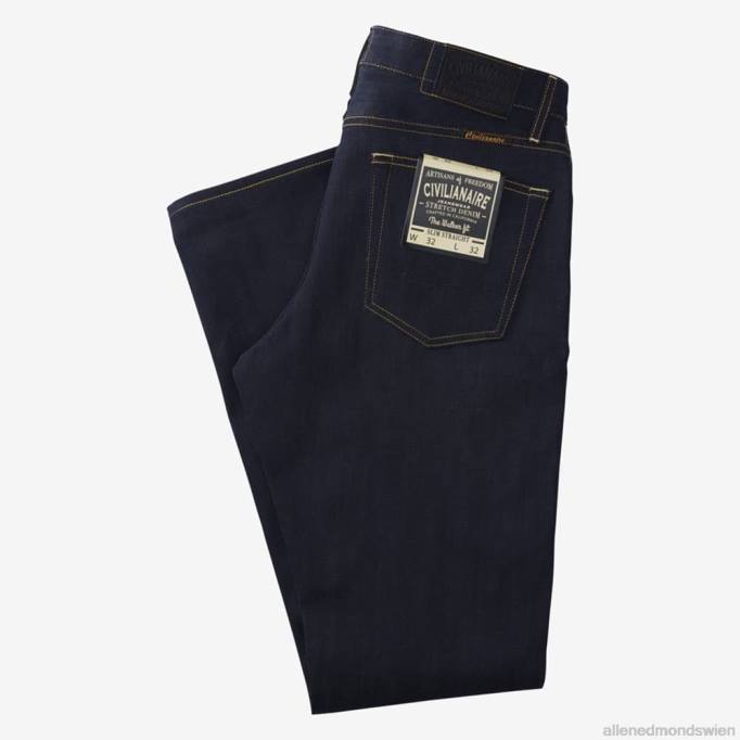 Allen Edmonds Clothing D66B161 | Allen Edmonds Civilaire – Slim-Jeans „Walker“ mit geradem Bein in Overdye Raw überfärbtes Rohblau unisex