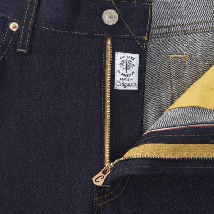 Allen Edmonds Clothing D66B161 | Allen Edmonds Civilaire – Slim-Jeans „Walker“ mit geradem Bein in Overdye Raw überfärbtes Rohblau unisex