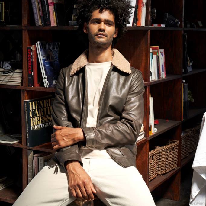 Allen Edmonds Clothing D66B159 | Allen Edmonds Bomberjacke aus Lammfell braun unisex