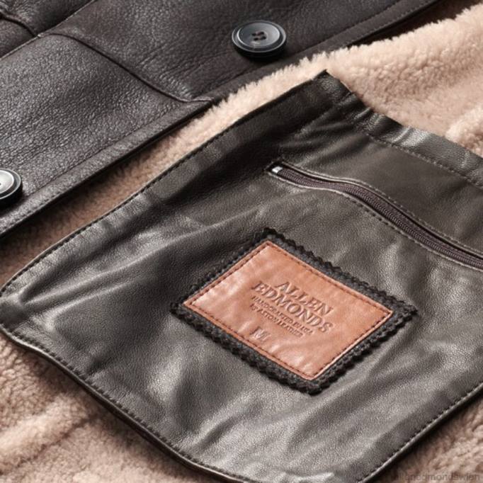 Allen Edmonds Clothing D66B166 | Allen Edmonds seidige Shearling-Jacke kastanienbraun unisex