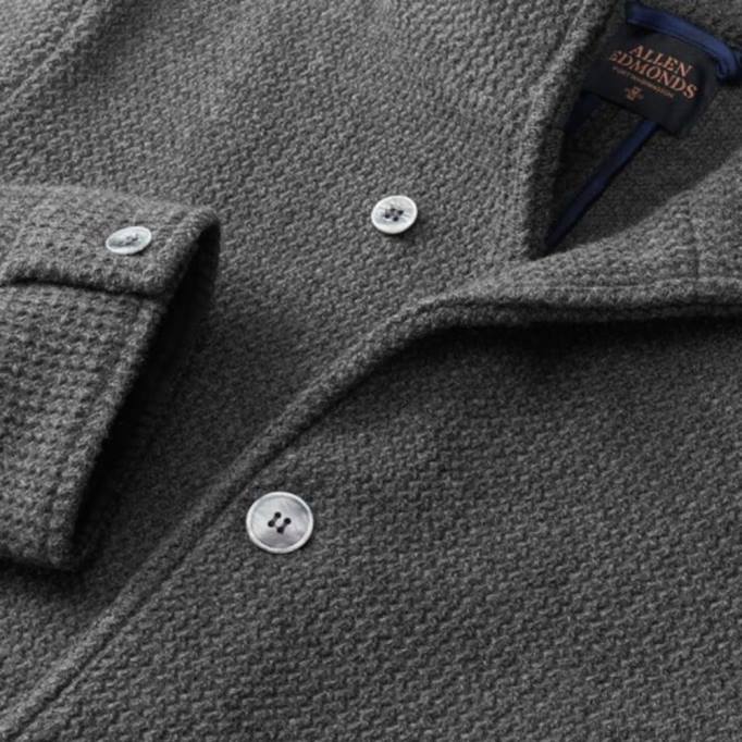 Allen Edmonds Clothing D66B178 | Allen Edmonds Blazer aus Wollstrick Anthrazitgrau unisex