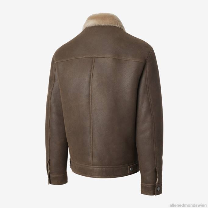 Allen Edmonds Clothing D66B190 | Allen Edmonds Trucker-Jacke aus Lammfell braun unisex
