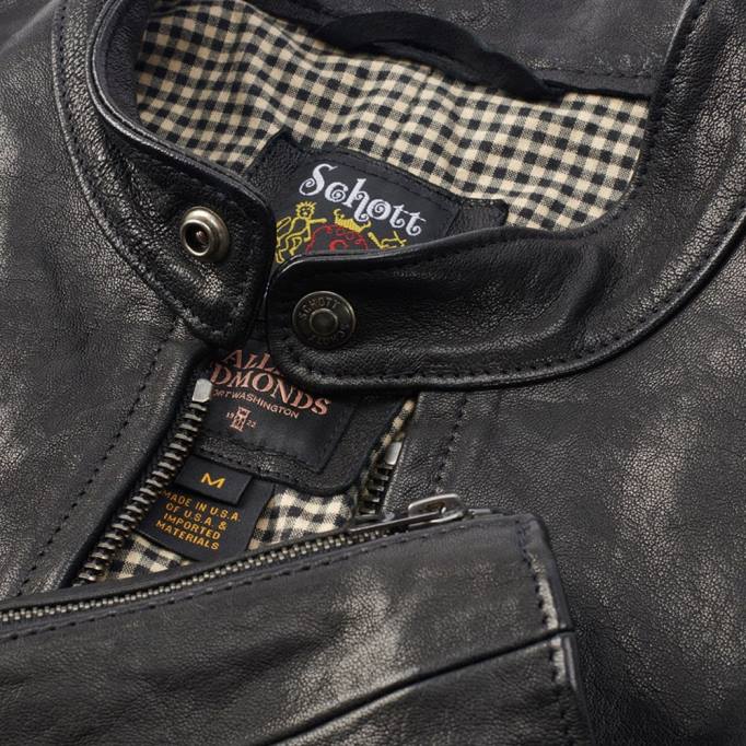 Allen Edmonds Clothing D66B506 | Allen Edmonds Cafe-Racer-Jacke Schwarz unisex