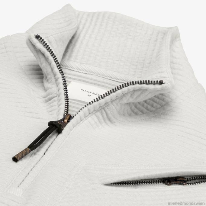 Allen Edmonds Clothing D66B213 | Allen Edmonds Billy Reid gesteppter Pullover mit halbem Reißverschluss weiß getönt unisex