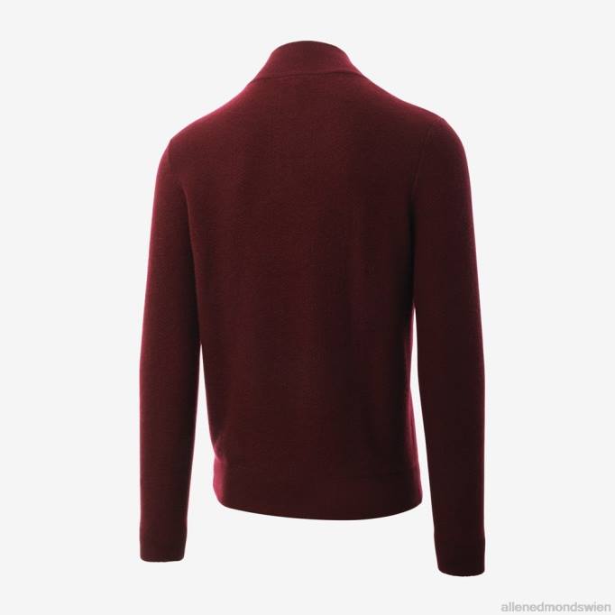 Allen Edmonds Clothing D66B518 | Allen Edmonds Pullover aus Wolle und Kaschmir mit Viertelreißverschluss Burgund unisex