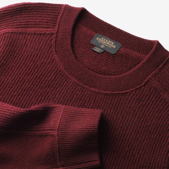 Allen Edmonds Clothing D66B531 | Allen Edmonds Rundhalspullover aus Wolle und Kaschmir Burgund unisex