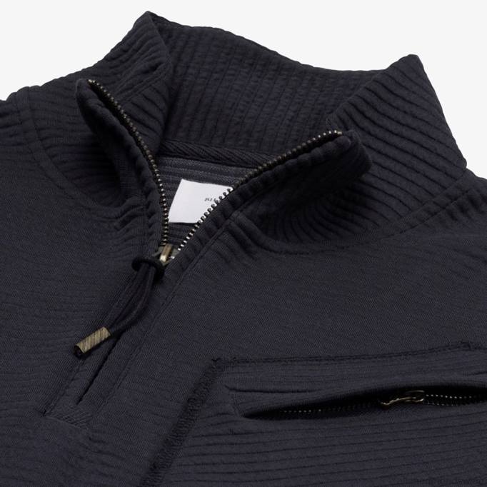 Allen Edmonds Clothing D66B538 | Allen Edmonds Billy Reid gesteppter Pullover mit halbem Reißverschluss Marine unisex
