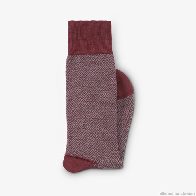 Allen Edmonds Clothing D66B181 | Allen Edmonds Knielange Socken mit Fischgrätenmuster Merlot-Fischgrätenmuster unisex