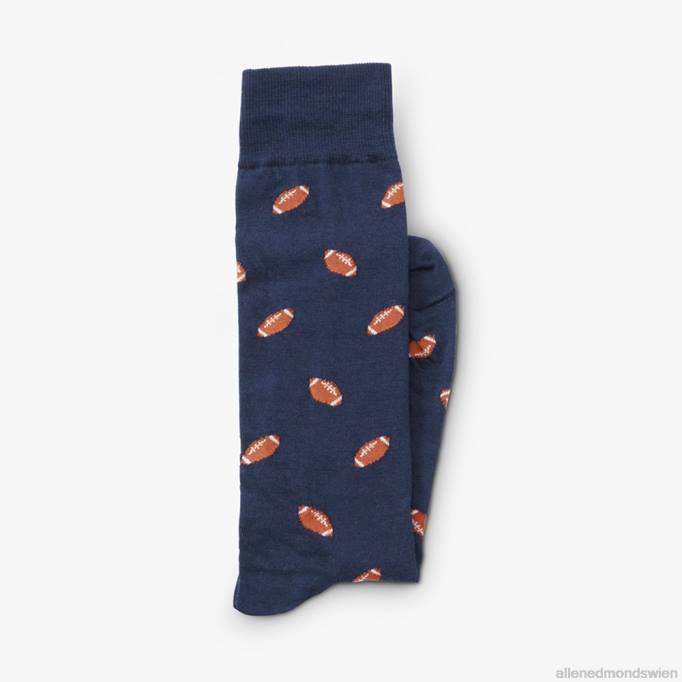 Allen Edmonds Clothing D66B183 | Allen Edmonds Knielange Socken mit Fußballmuster Marine unisex