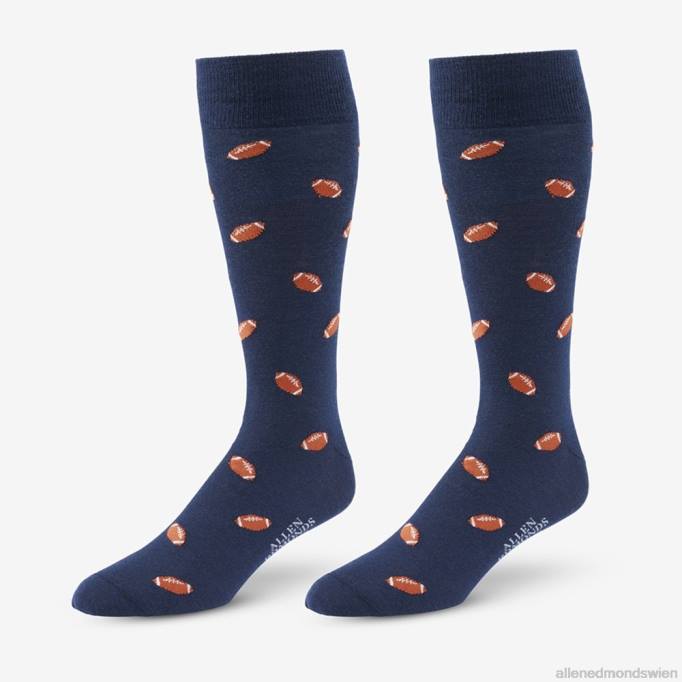 Allen Edmonds Clothing D66B183 | Allen Edmonds Knielange Socken mit Fußballmuster Marine unisex