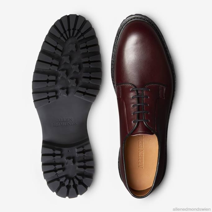 Allen Edmonds Schuhe D66B105 | Allen Edmonds Lennon Lug Derby burgunderfarbenes Leder Männer
