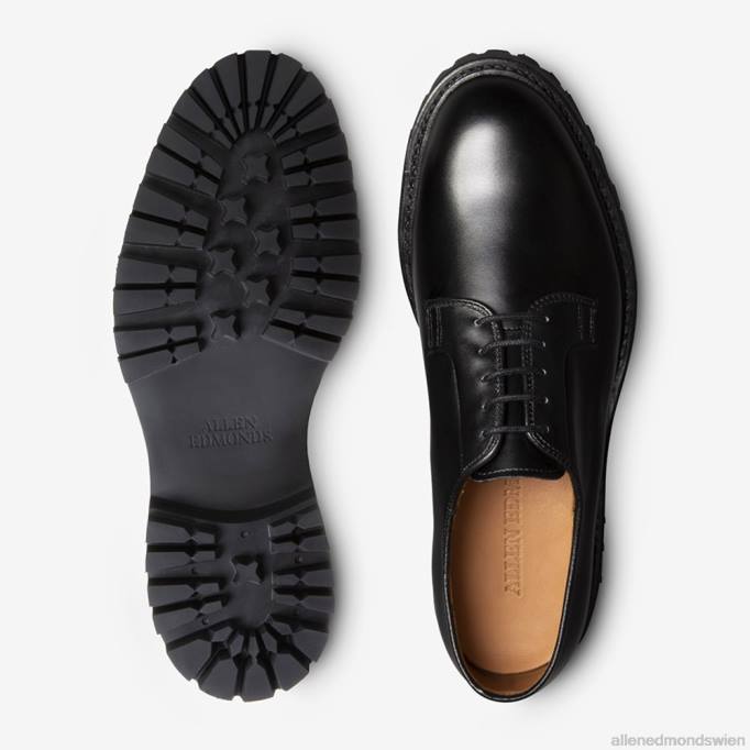Allen Edmonds Schuhe D66B447 | Allen Edmonds Lennon Lug Derby schwarzes Leder Männer
