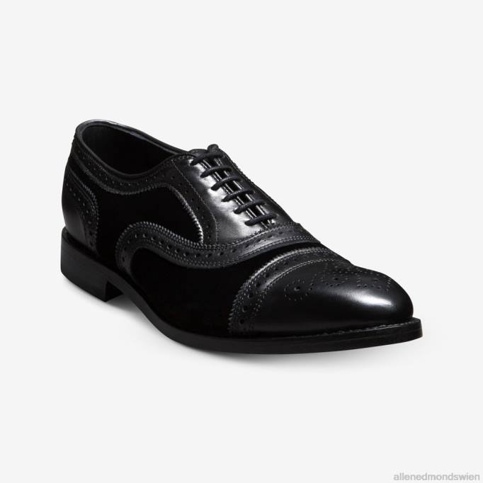 Allen Edmonds Schuhe D66B103 | Allen Edmonds Strand Oxford-Schuh mit Kappenkappe schwarzer Samt Männer