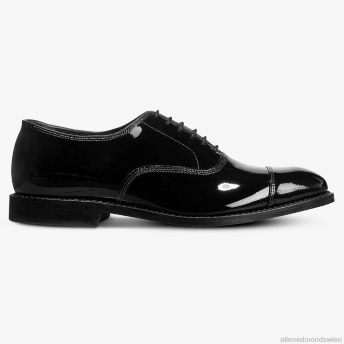 Allen Edmonds Schuhe D66B10 | Allen Edmonds Park Avenue Oxford-Schuh mit Kappenkappe schwarzes Lackleder Männer