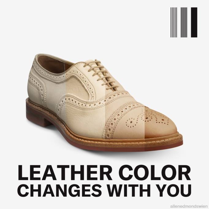 Allen Edmonds Schuhe D66B14 | Allen Edmonds Strandmok Cap-Toe-Oxford mit Dainite-Gummisohle Knochenleder, pflanzlich gegerbt Männer