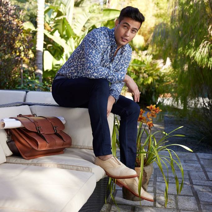 Allen Edmonds Schuhe D66B14 | Allen Edmonds Strandmok Cap-Toe-Oxford mit Dainite-Gummisohle Knochenleder, pflanzlich gegerbt Männer