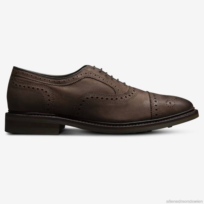 Allen Edmonds Schuhe D66B228 | Allen Edmonds Strandmok Cap-Toe-Oxford mit Dainite-Gummisohle braunes Nubuk Männer