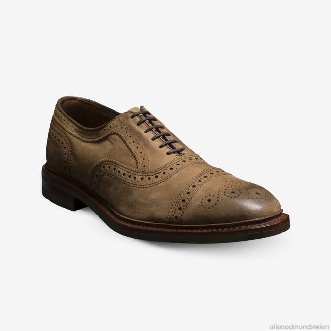 Allen Edmonds Schuhe D66B244 | Allen Edmonds Strandmok Cap-Toe-Oxford mit Dainite-Gummisohle hellbraunes Nubuk Männer