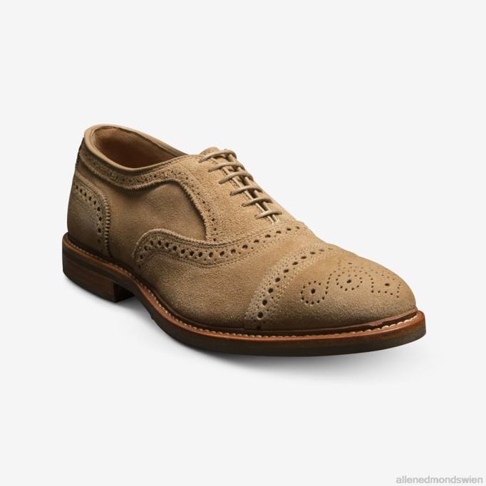 Allen Edmonds Schuhe D66B245 | Allen Edmonds Strandmok Cap-Toe-Oxford mit Dainite-Gummisohle Kamelwildleder Männer