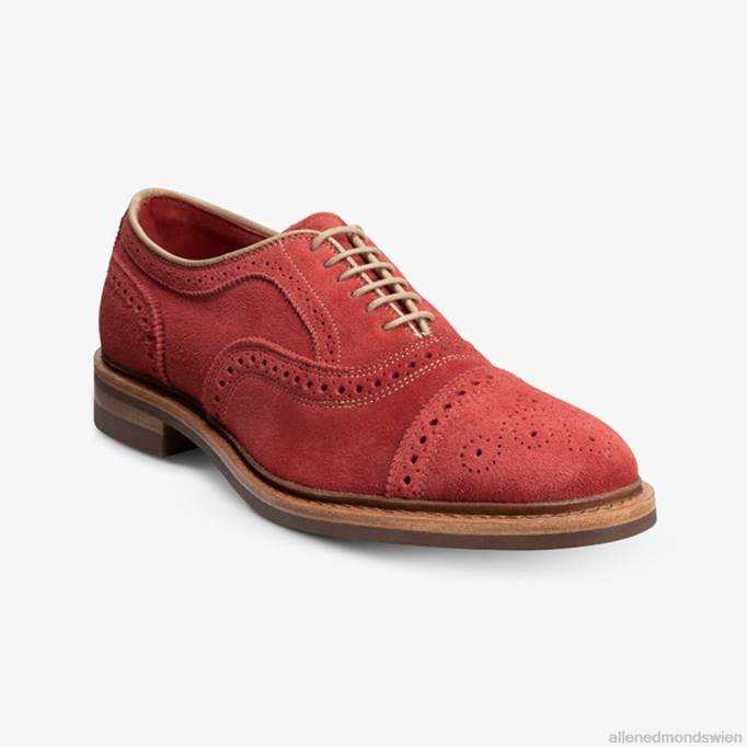 Allen Edmonds Schuhe D66B246 | Allen Edmonds Strandmok Cap-Toe-Oxford mit Dainite-Gummisohle purpurrotes Wildleder Männer