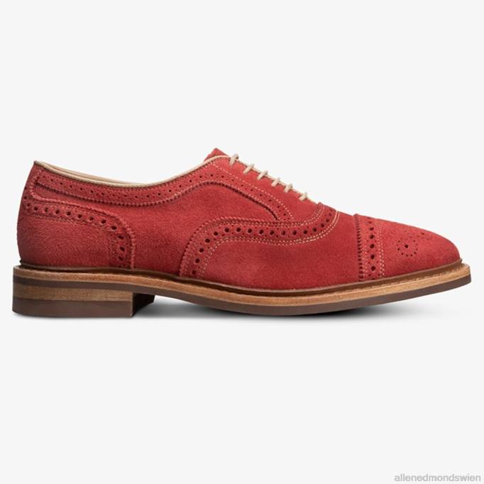 Allen Edmonds Schuhe D66B246 | Allen Edmonds Strandmok Cap-Toe-Oxford mit Dainite-Gummisohle purpurrotes Wildleder Männer