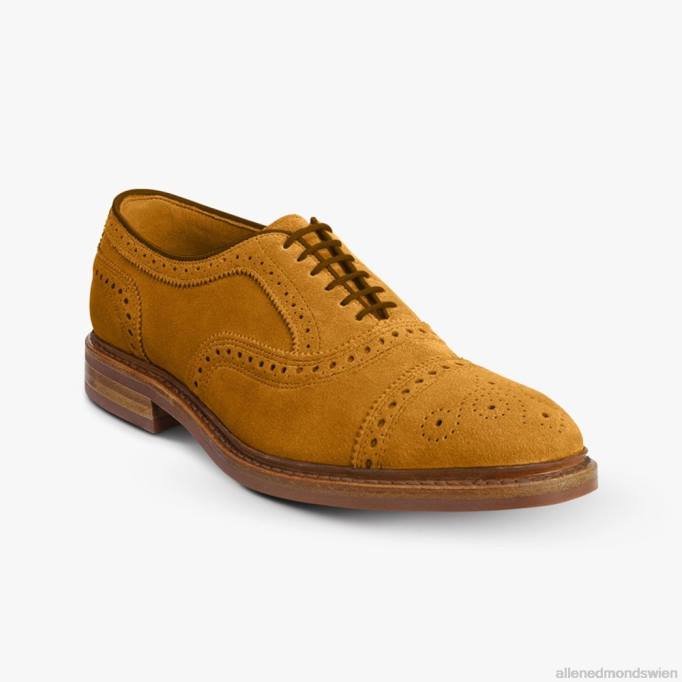 Allen Edmonds Schuhe D66B247 | Allen Edmonds Strandmok Cap-Toe-Oxford mit Dainite-Gummisohle Kurkuma-Wildleder Männer