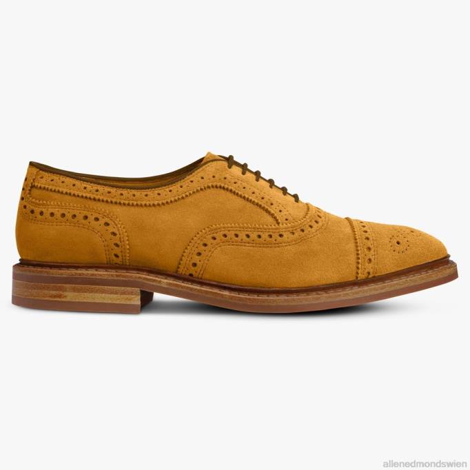 Allen Edmonds Schuhe D66B247 | Allen Edmonds Strandmok Cap-Toe-Oxford mit Dainite-Gummisohle Kurkuma-Wildleder Männer