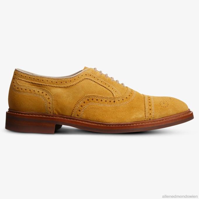 Allen Edmonds Schuhe D66B248 | Allen Edmonds Strandmok Cap-Toe-Oxford mit Dainite-Gummisohle mineralgelbes Wildleder Männer