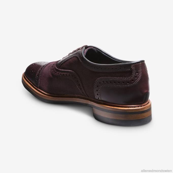 Allen Edmonds Schuhe D66B249 | Allen Edmonds Strandmok Cap-Toe-Oxford mit Dainite-Gummisohle Burgunderrotes Wildleder Männer