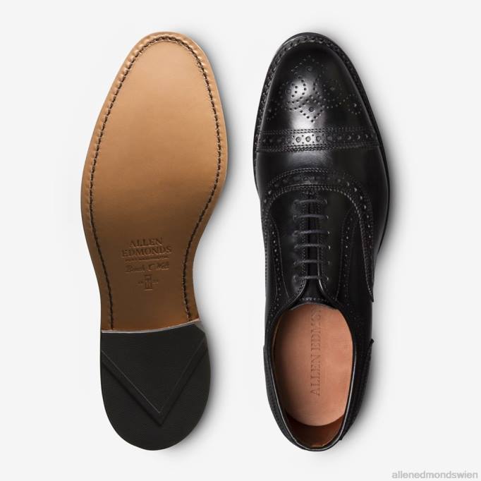 Allen Edmonds Schuhe D66B274 | Allen Edmonds Strand Oxford-Schuh mit Kappenkappe Schwarz Männer