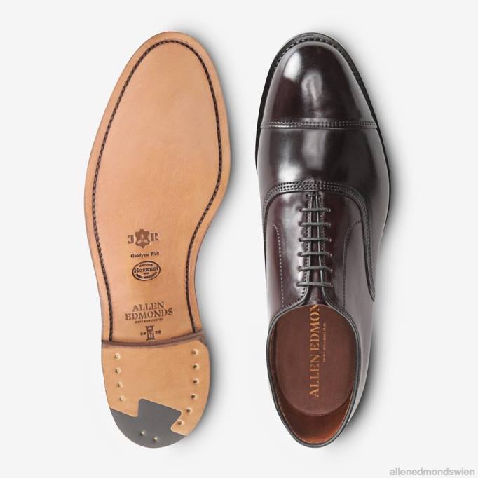 Allen Edmonds Schuhe D66B277 | Allen Edmonds Park Avenue Shell-Cordovan-Oxford-Kleiderschuh mit Captoe Burgunder Cordovan Männer