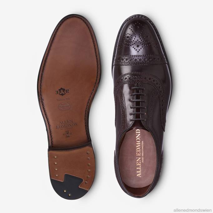 Allen Edmonds Schuhe D66B295 | Allen Edmonds Strand Shell Cordovan Oxford-Kleiderschuh mit Captoe Burgunder Cordovan Männer