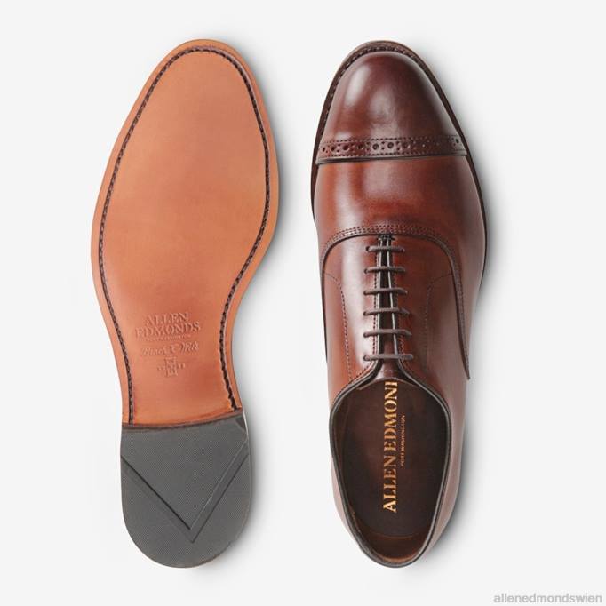 Allen Edmonds Schuhe D66B312 | Allen Edmonds Fifth Avenue Oxford-Schuh mit Kappenkappe dunkles Chili Männer