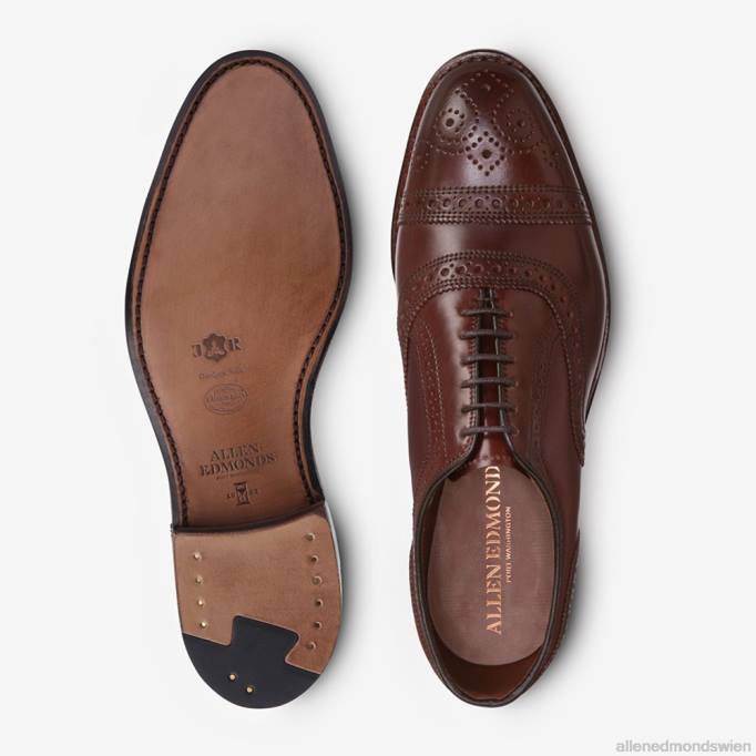 Allen Edmonds Schuhe D66B31 | Allen Edmonds Strand Shell Cordovan Oxford-Kleiderschuh mit Captoe Chili-Cordovan Männer