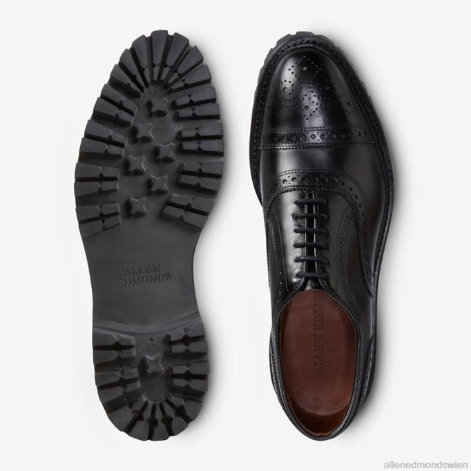Allen Edmonds Schuhe D66B36 | Allen Edmonds Strand-Oxford-Schuh mit Captoe und Profilsohle Schwarz Männer