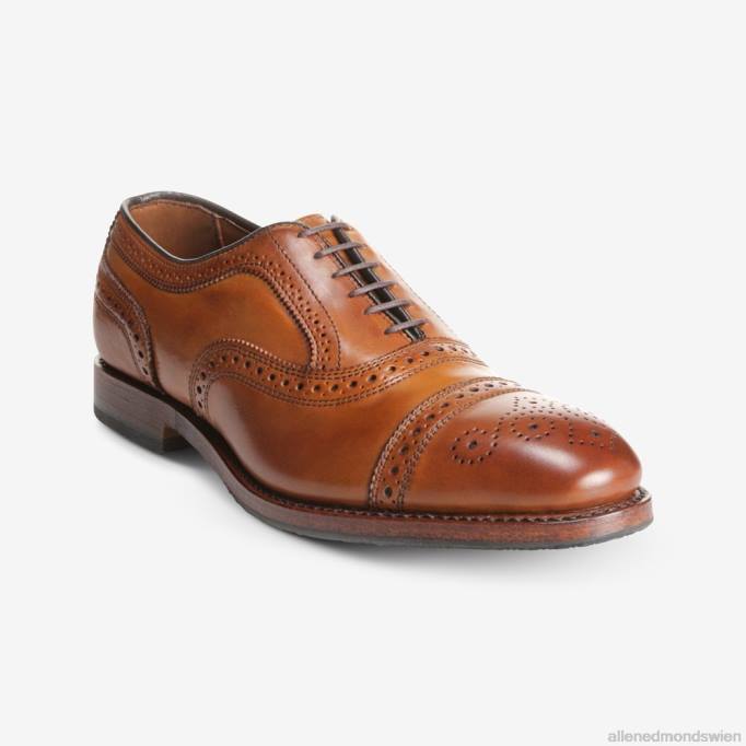 Allen Edmonds Schuhe D66B38 | Allen Edmonds Strand-Oxford-Schuh mit Zehenkappe und kombinierter Steppsohle Walnussbraun Männer