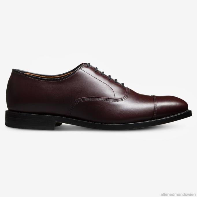 Allen Edmonds Schuhe D66B45 | Allen Edmonds Park Avenue Oxford-Schuh mit Kappenkappe burgunderfarbenes Leder Männer