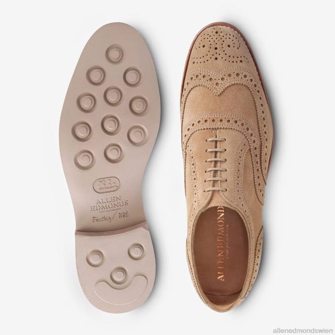 Allen Edmonds Schuhe D66B101 | Allen Edmonds Neumok Wildleder Wingtip Oxford Kamel Männer