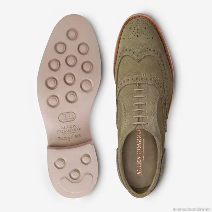 Allen Edmonds Schuhe D66B107 | Allen Edmonds Neumok Wildleder Wingtip Oxford salbeigrün Männer