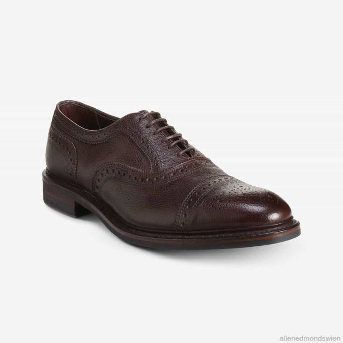 Allen Edmonds Schuhe D66B11 | Allen Edmonds Strandmok wetterfester Oxford mit Dainite-Gummisohle braunes Korn Männer