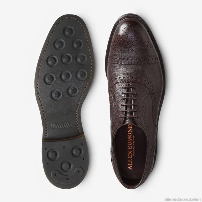 Allen Edmonds Schuhe D66B11 | Allen Edmonds Strandmok wetterfester Oxford mit Dainite-Gummisohle braunes Korn Männer