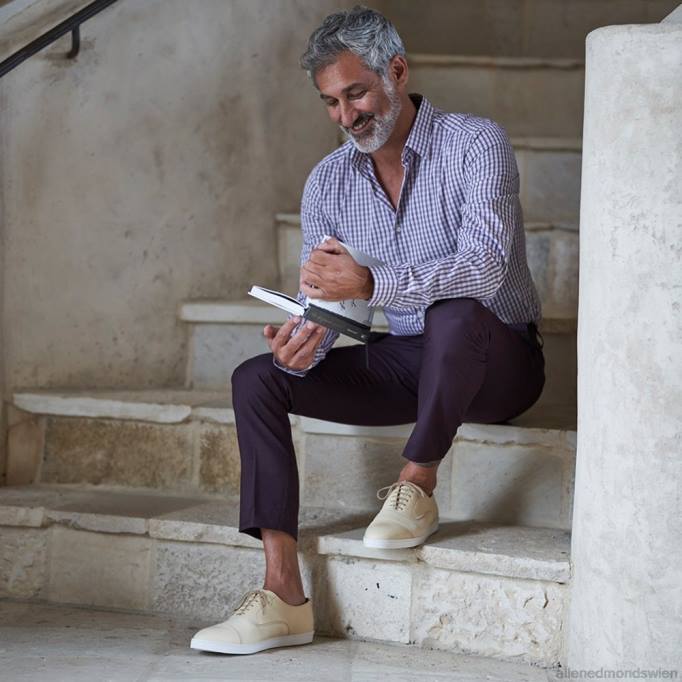 Allen Edmonds Schuhe D66B15 | Allen Edmonds Park Avenue Oxford-Kleid-Sneaker Knochenleder, pflanzlich gegerbt Männer