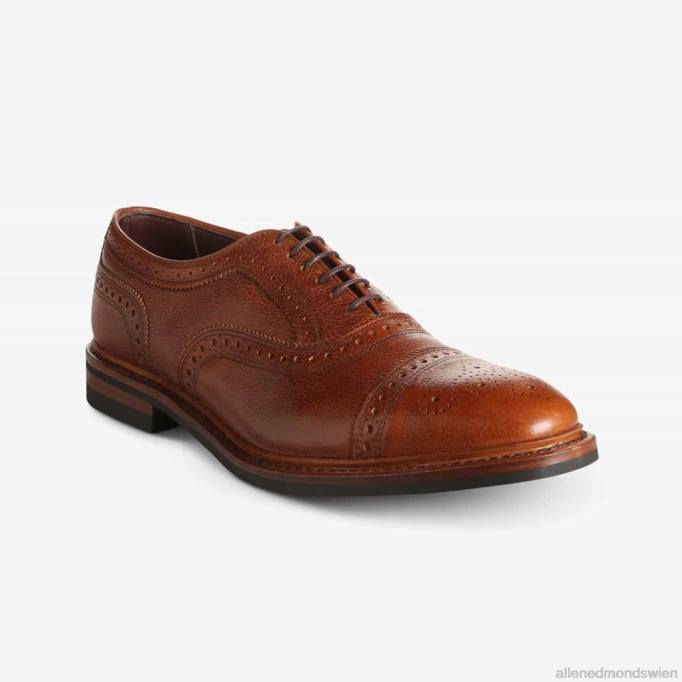 Allen Edmonds Schuhe D66B233 | Allen Edmonds Strandmok wetterfester Oxford mit Dainite-Gummisohle braunes Korn Männer