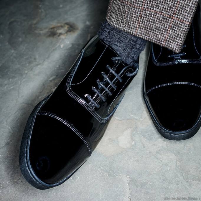 Allen Edmonds Schuhe D66B26 | Allen Edmonds Park Avenue Oxford-Kleid-Sneaker schwarzes Lackleder Männer