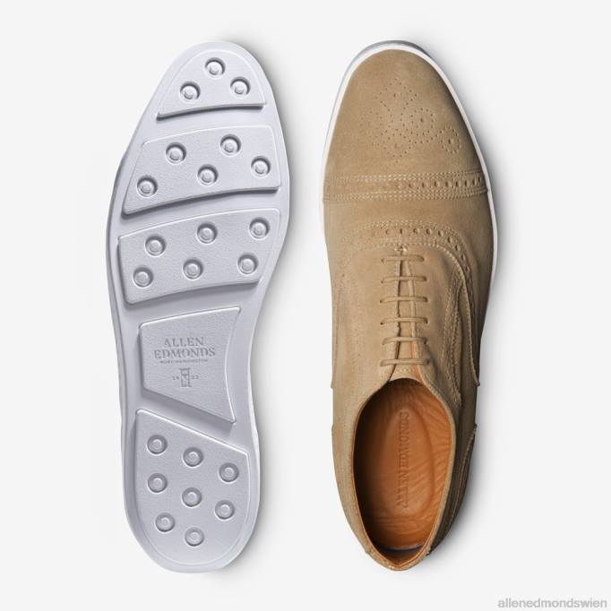 Allen Edmonds Schuhe D66B286 | Allen Edmonds Strand-Wildleder-Oxford-Sneaker Knochen Männer