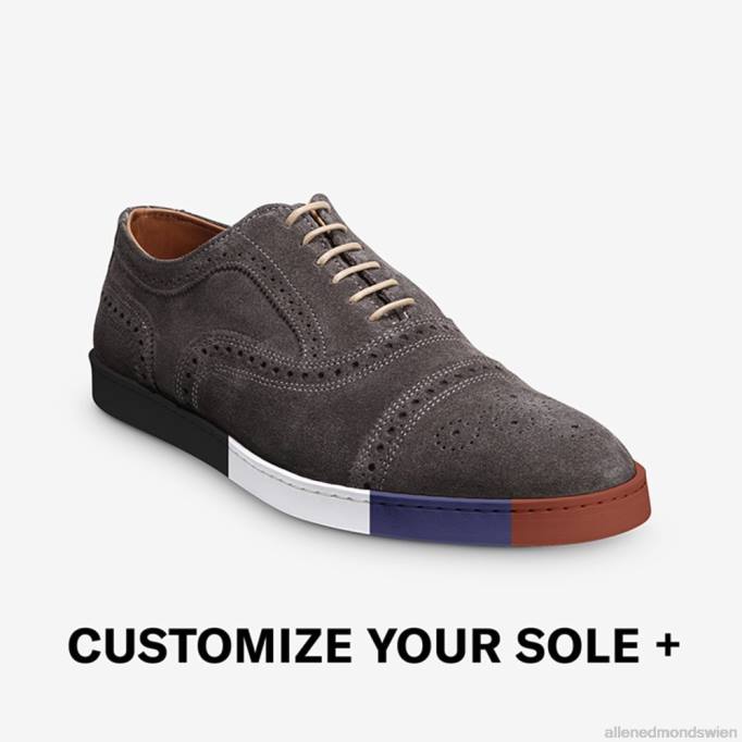 Allen Edmonds Schuhe D66B28 | Allen Edmonds Strand-Wildleder-Oxford-Sneaker grau Männer